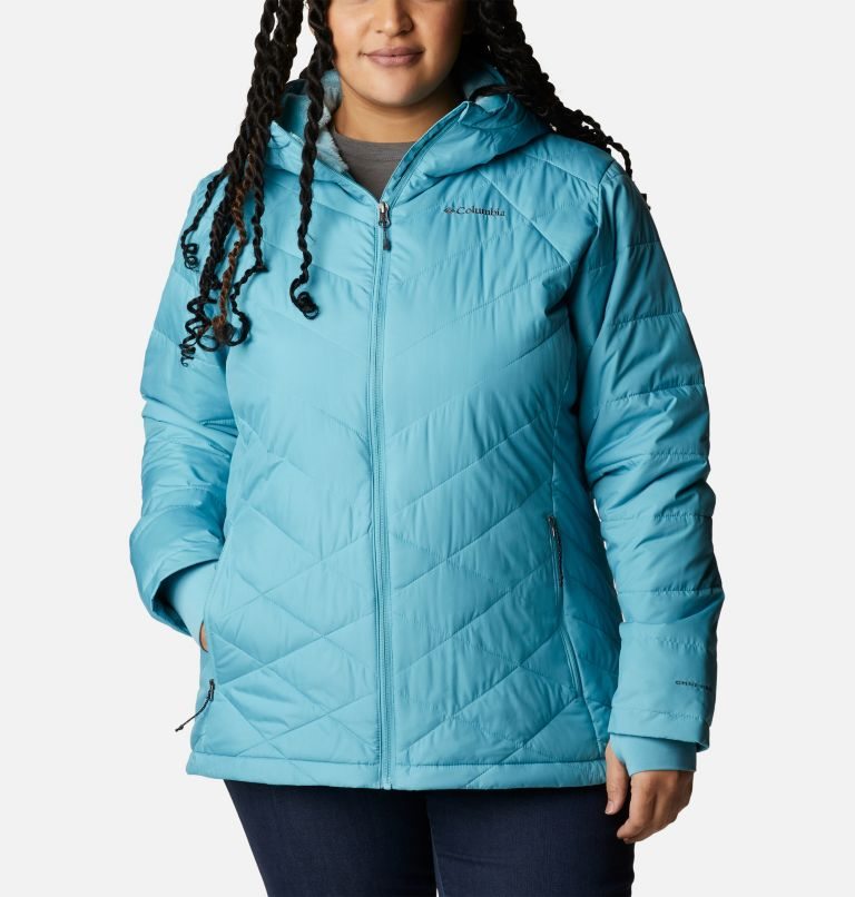 Jacheta Columbia Heavenly Cu Glugă Dama Turcoaz | Plus Size ES890Q7MZ